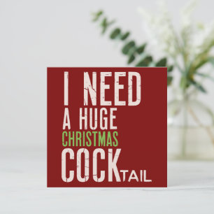 Ich brauche einen riesigen WeihnachtscoCKtail Weih Feiertagskarte