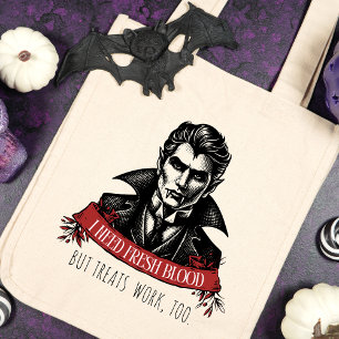 Ich brauche frisches Blut Vampir Halloween Tragetasche