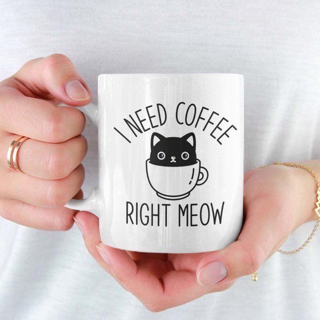 Ich brauche gleich Kaffee Kaffeetasse (coffee cat mug)