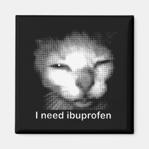 Ich brauche Ibuprofen Katzen-Meme Lustige alberne  Magnet
