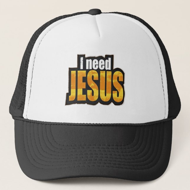 Ich brauche JESUS - Christlich Truckerkappe (Vorderseite)