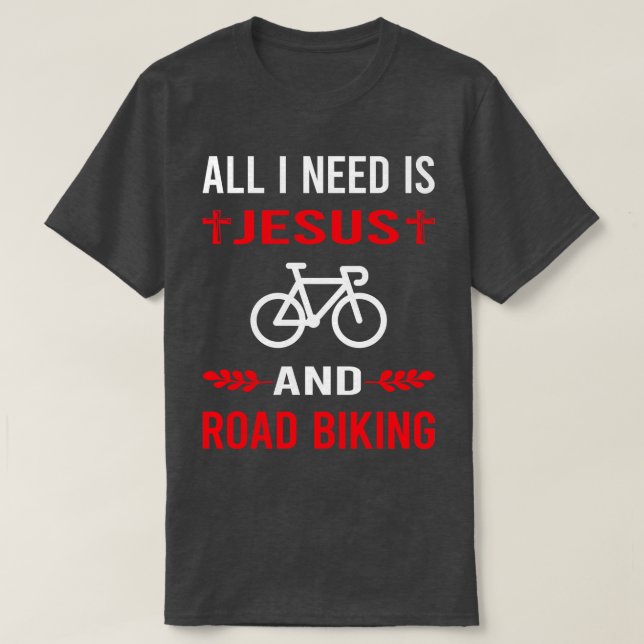 Ich brauche Jesus und Fahrrad T-Shirt (Design vorne)