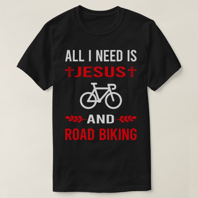 Ich brauche Jesus und Fahrrad T-Shirt (Design vorne)