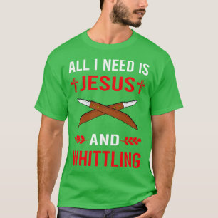 Ich brauche Jesus und weiß. T-Shirt