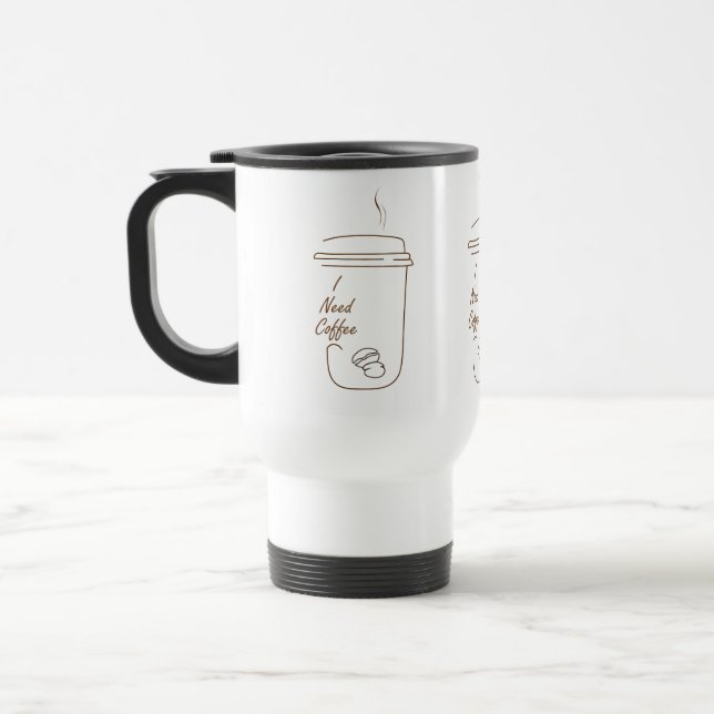 Ich brauche Kaffee Cute Doodle Tasse (Links)