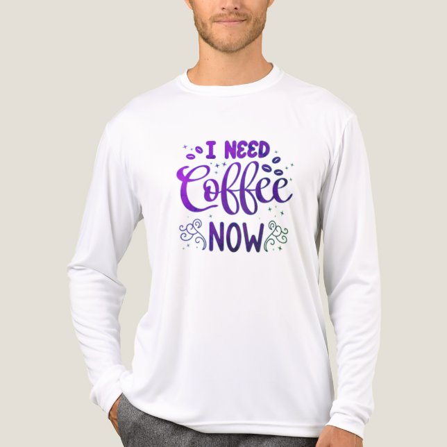 Ich brauche Kaffee jetzt Bella+Leinwand Tri-Blend  Shirt (Vorderseite)