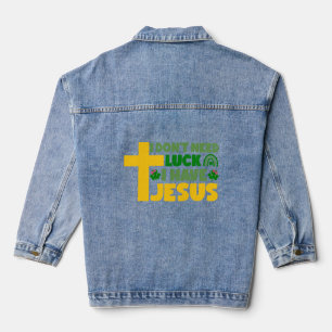 Ich brauche kein Glück, ich habe Jesus Jeansjacke