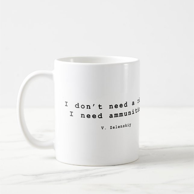 Ich brauche keine Fahrt mit Munition Kaffeetasse (Links)