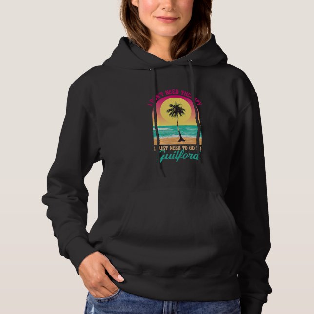 Ich brauche keine Therapie Guilford Beach Connecti Hoodie (Vorderseite)