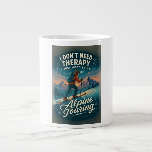 Ich brauche keine Therapie, ich muss alpine Touren Jumbo-Tasse (Vorderseite)