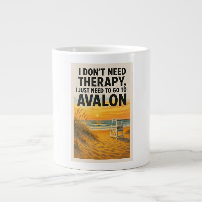 Ich brauche keine Therapie, ich muss nur nach Aval Jumbo-Tasse (Vorderseite)