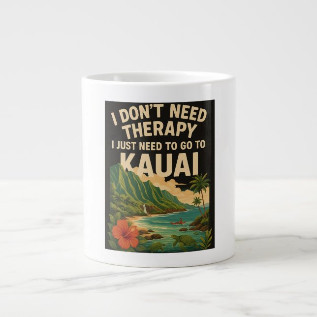 Ich brauche keine Therapie, ich muss nur nach Kaua Jumbo-Tasse (Vorderseite)