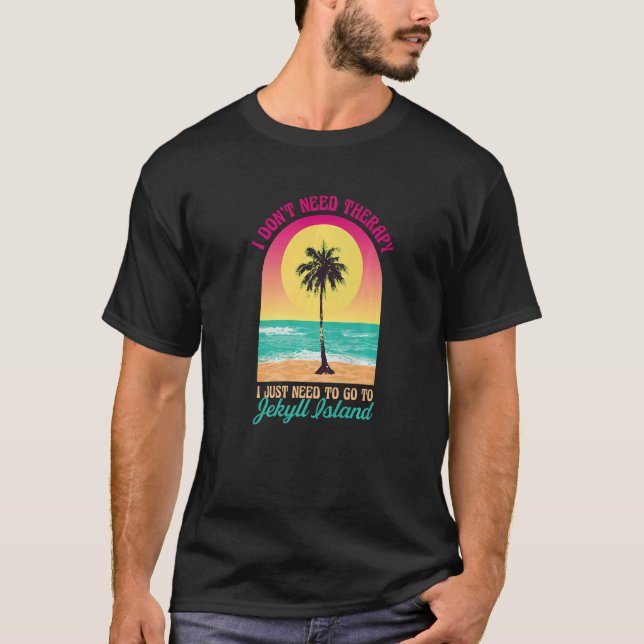 Ich brauche keine Therapie Jekyll Island Beach Geo T-Shirt (Vorderseite)