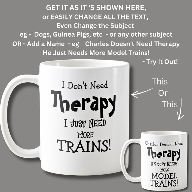 Ich brauche keine Therapie nur noch mehr TRAINS! Kaffeetasse (Von Creator hochgeladen)