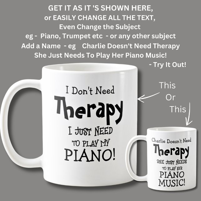 Ich brauche keine Therapie nur spielen PIANO! Kaffeetasse (Von Creator hochgeladen)