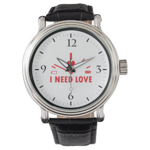 Ich brauche Liebe-Tachometer-T - Shirt Armbanduhr