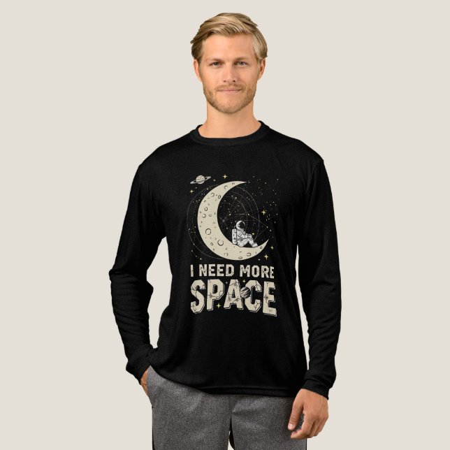 Ich brauche mehr Raum - kosmisches Monddesign Tri-Blend Shirt (Volle Vorderseite)