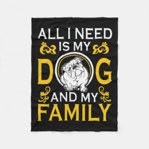 Ich brauche meinen Bulldoggen und meine Familie lu Fleecedecke