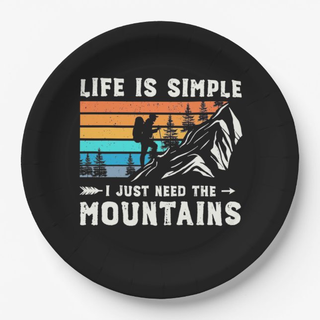 Ich brauche nur die Berge Pappteller (Vorderseite)