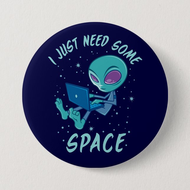 Ich brauche nur eine Alien mit Laptop. Button (Vorderseite)