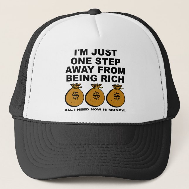 Ich brauche nur Geld Funny Ball Cap Trucker Hat Truckerkappe (Vorderseite)