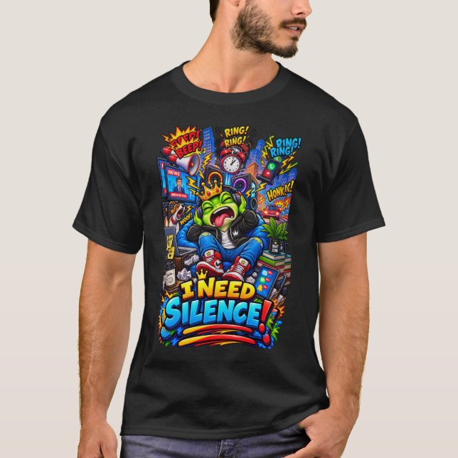 ICH BRAUCHE RUHE – Lustiger Frosch T-Shirt (Vorderseite)