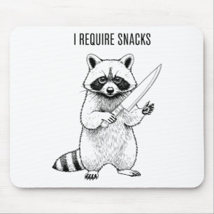 Ich brauche Snacks Raccoon Funny Halloween Retro A Mousepad