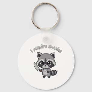 Ich brauche Snacks Raccoon Funny Halloween Retro A Schlüsselanhänger