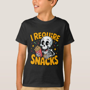 Ich brauche Snacks Spaß Halloween Skeleton Meme Fa T-Shirt