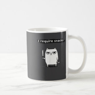 Ich brauche Snacks Wütende Katze Lustiges Meme Kaffeetasse