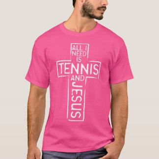 Ich brauche Tennis Jesus Cross Christlich Player M T-Shirt