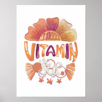 Ich brauche Vitamin-Meer: Handgezeichnete Sonnenun