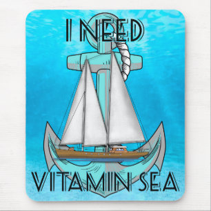 Ich brauche Vitamin-Sea-Boot Mousepad