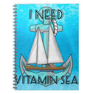 Ich brauche Vitamin-Sea-Boot Notizblock