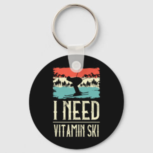 Ich brauche Vitamin Skifahren Liebhaber Eisski Win Schlüsselanhänger