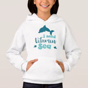 Ich brauche Vitaminsee, Dolphin, Fisch, Meer, Urla Hoodie
