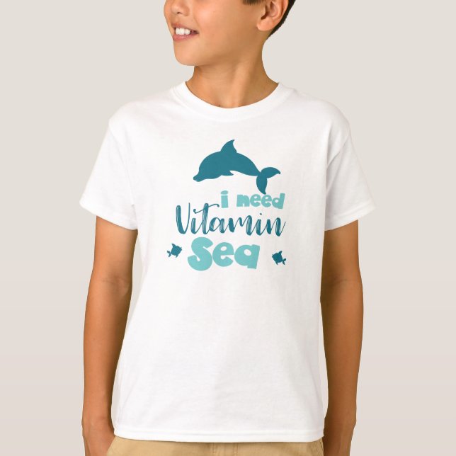 Ich brauche Vitaminsee, Dolphin, Fisch, Meer, Urla T-Shirt (Vorderseite)
