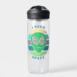 Ich brauche Weltraum Lustiger Vintage-Alien-Wort Trinkflasche