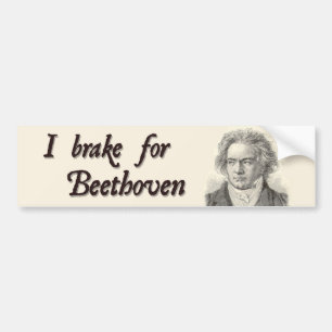 Ich bremse für Beethoven Autoaufkleber