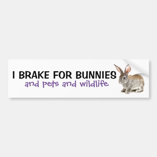 Ich bremse für Bunnies Autoaufkleber (Vorne)