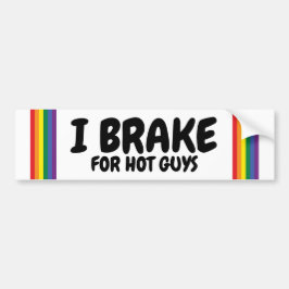 Ich bremse für heiße Typ Regenbogen-Pride Gay Them Autoaufkleber