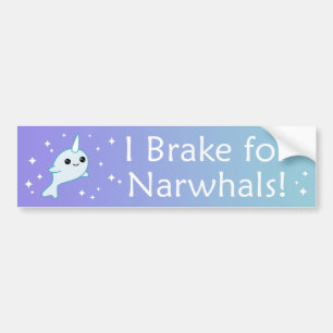 Ich bremse für Narwhals Autoaufkleber