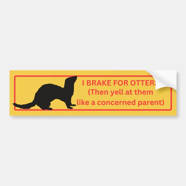 Ich bremse für Otters Autoaufkleber (Vorne)