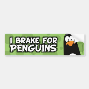 Ich bremse für Pinguine Autoaufkleber