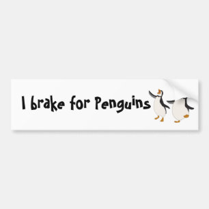 Ich bremse für Pinguine Autoaufkleber