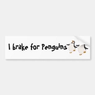 Ich bremse für Pinguine Autoaufkleber
