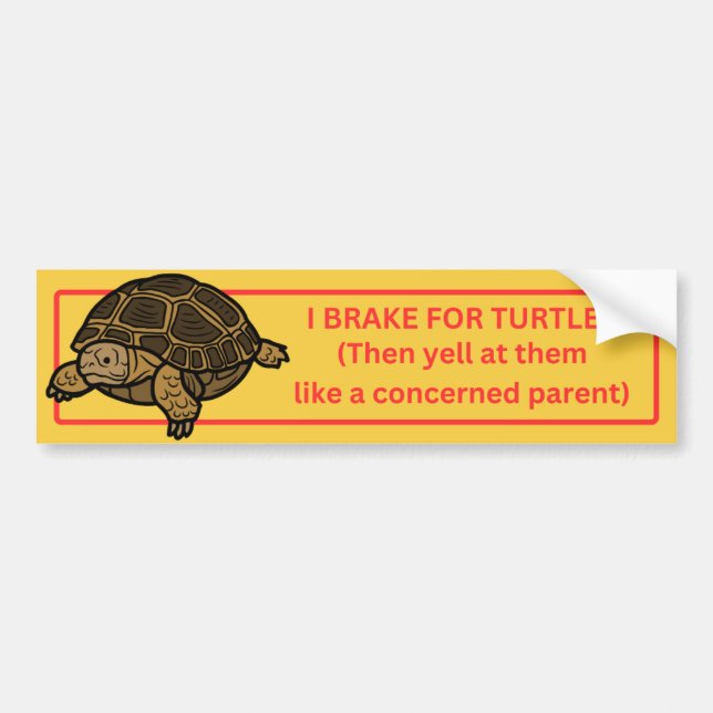 Ich bremse für Schildkröten Autoaufkleber (Vorne)