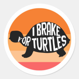 Ich bremse für Schildkröten, tierische Schildkröte Runder Aufkleber