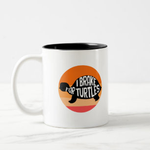 Ich bremse für Schildkröten, tierische Schildkröte Zweifarbige Tasse