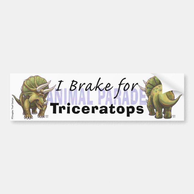 Ich bremse für Triceratops Autoaufkleber (Vorne)
